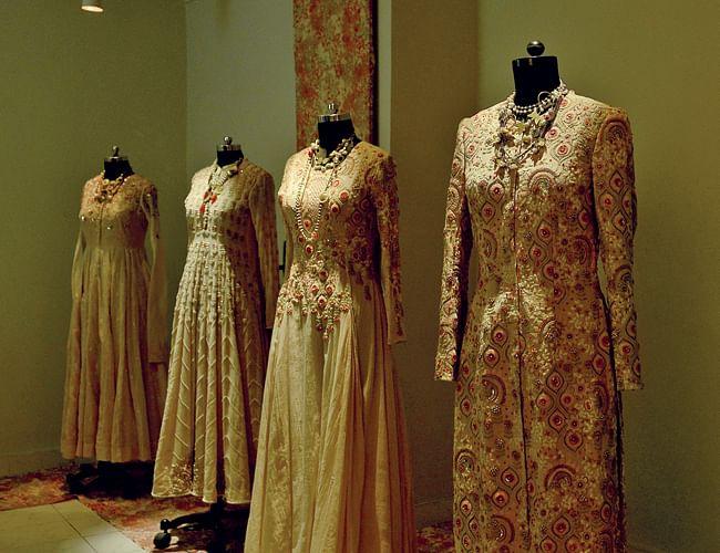 knee length dresses for ladies Muga Silk Zari Buti With Sequins Embroidery Sherwani Style With Palazz –  Vidhi Singhania