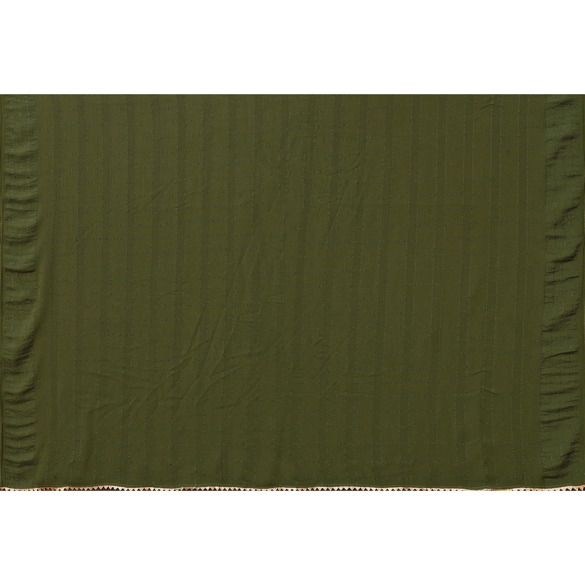 Green Woven Checks Ready To Wear Georgette Saree