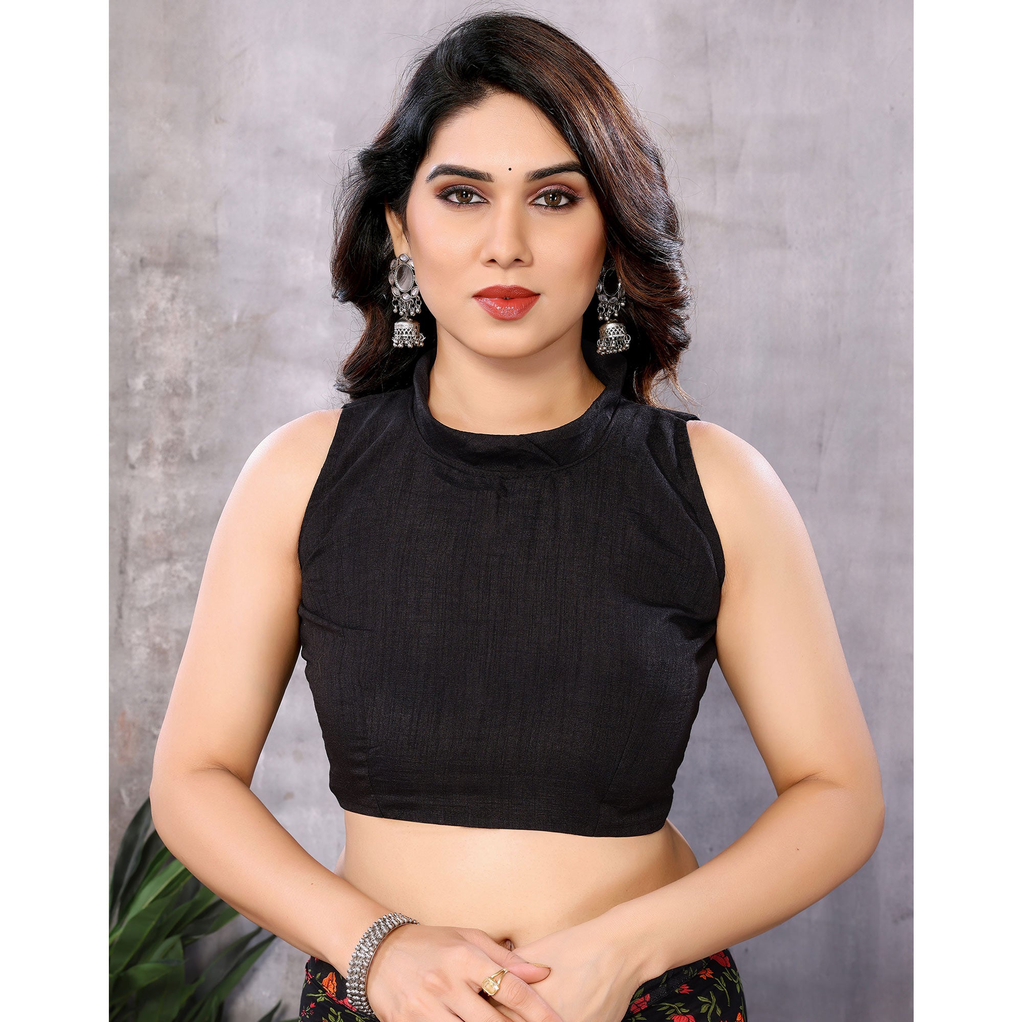 Black Floral Printed Georgette Ready To Wear Saree