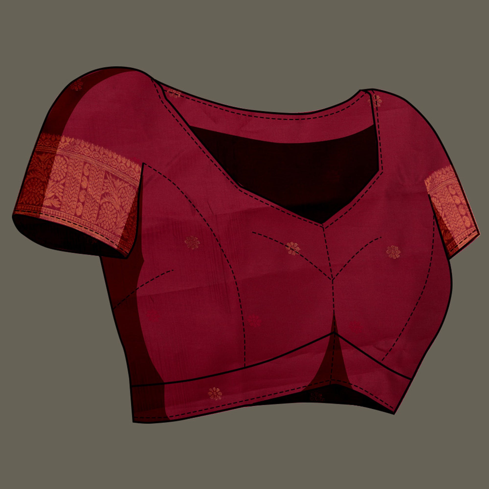 Mauve Floral Woven Banarasi Silk Saree