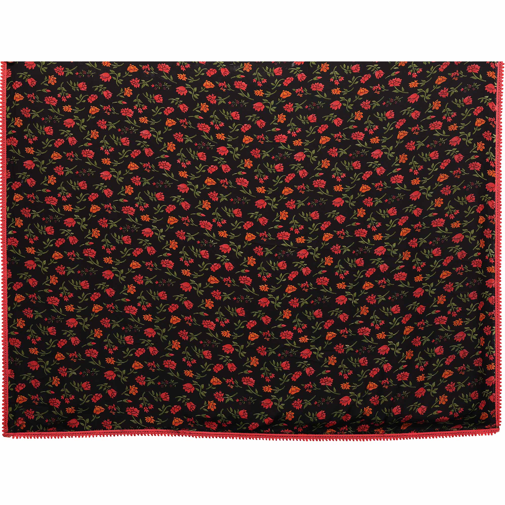 Black Floral Printed Georgette Ready To Wear Saree