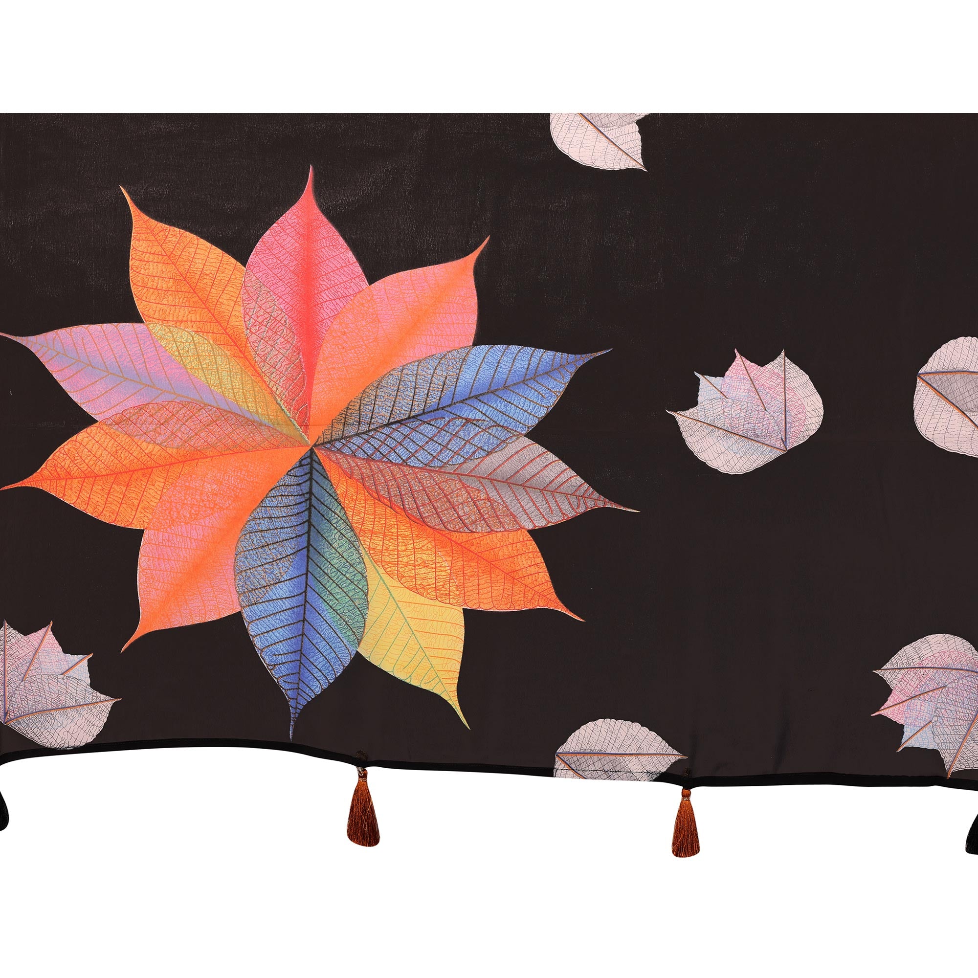 Black Printed Georgette Ready To Wear Saree