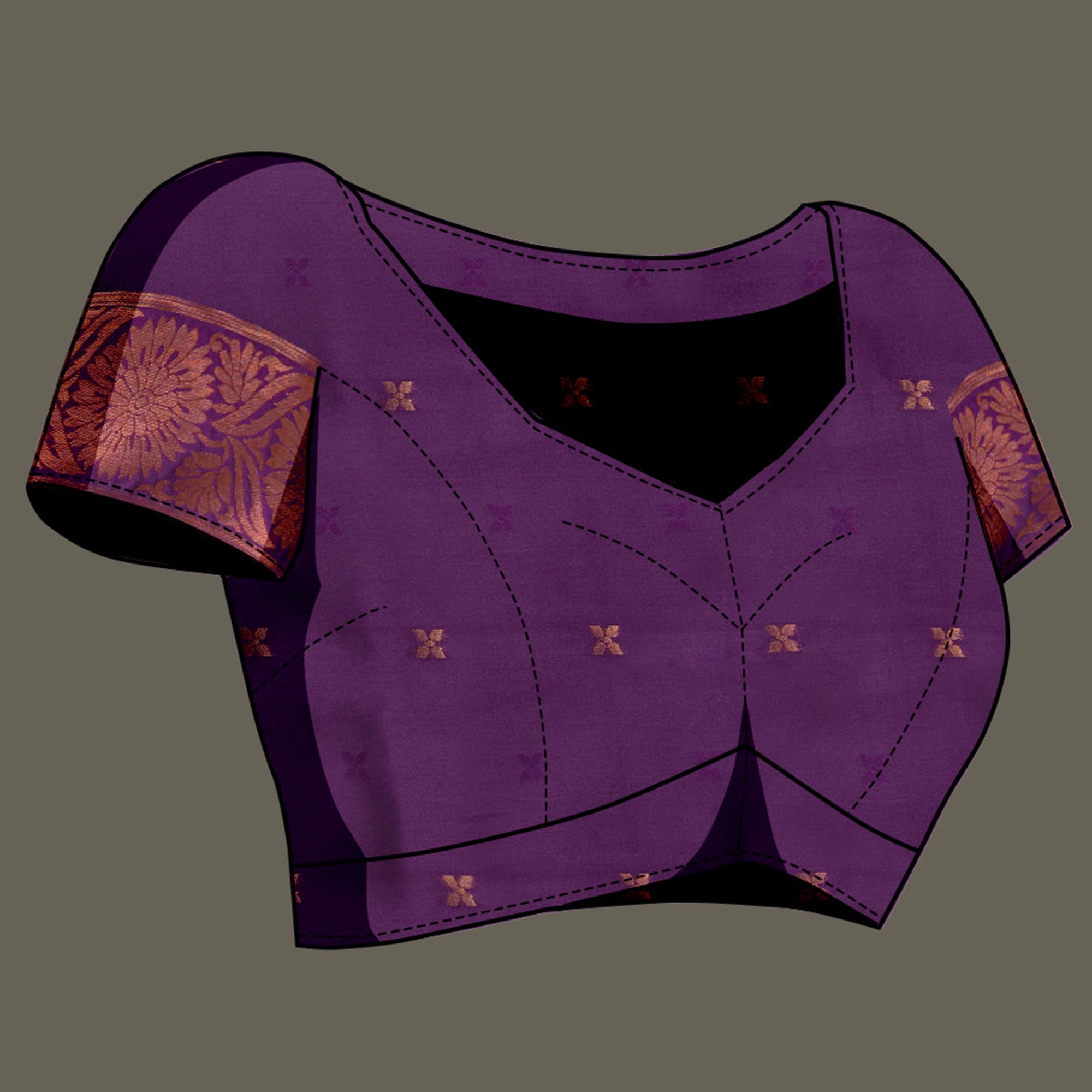 Sea Green Floral Woven Banarasi Silk Saree