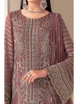 Elegant Pink Embroidered Georgette Semi-Stitched Pakistani Salwar Suit - Image 2