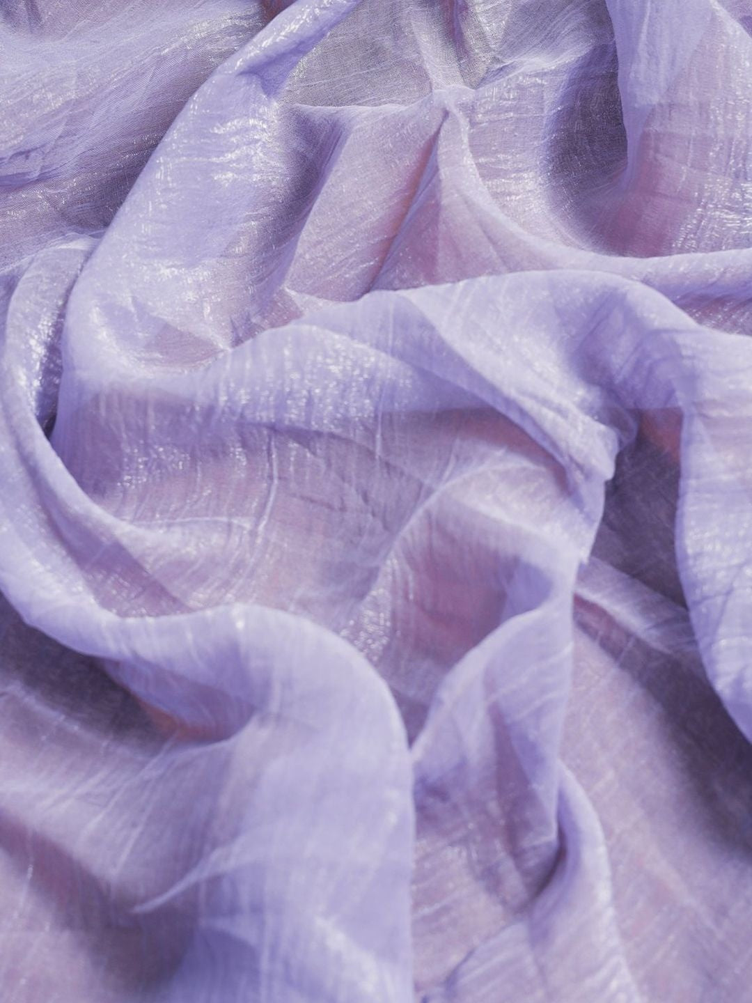 Dusty Lavender Solid Chiffon Saree Perfect for Parties & Festive Occasions - Image 2