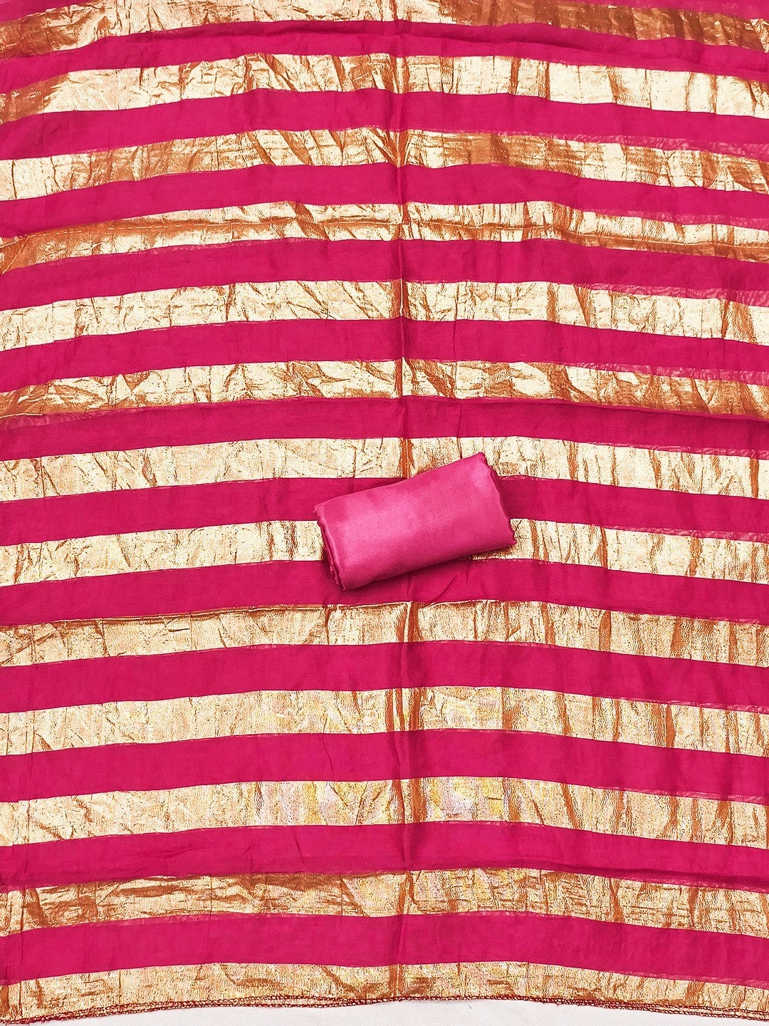 Pink Shimmer Suit Material with Elegant Embroidered Work - Image 4