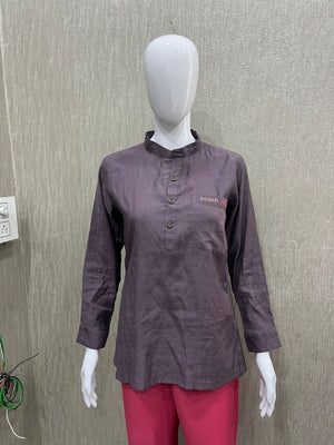 Purple Solid Men's Uniform Kurta - Image 1
