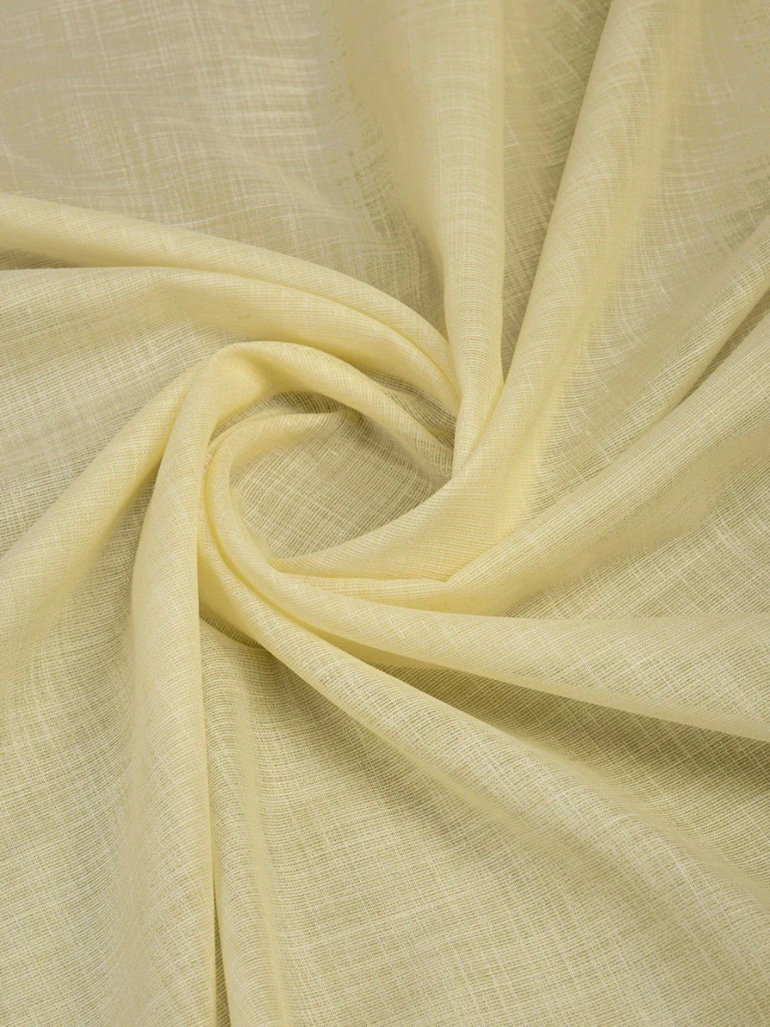 Sophisticated Yellow Linen Saree Featuring Intricate Zari Weaving & Tassel Accents - Image 2