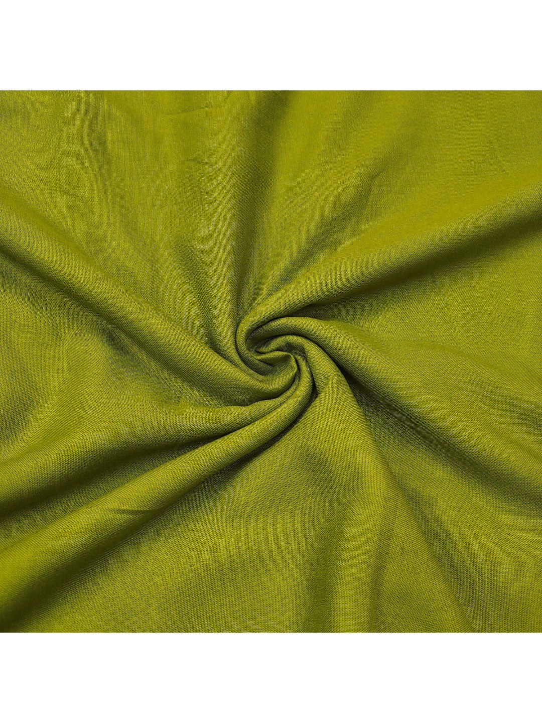 Green Linen Dress Material with Printed Design and Lace Detail - Image 2