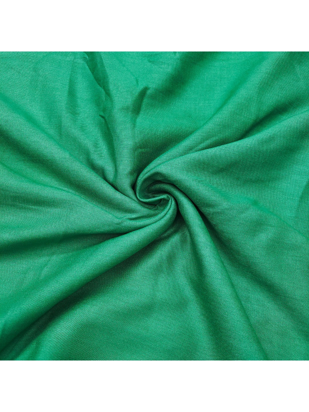 Sea Green Peacock Printed Linen Dress Material with Embellishments - Image 2