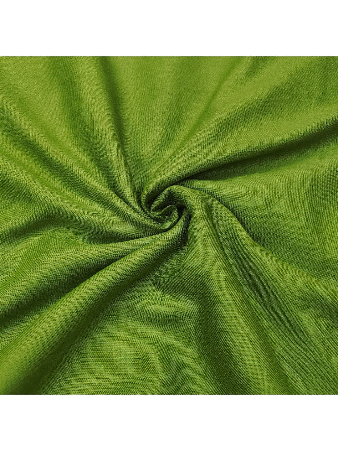 Offwhite & Green Floral Print with Beads Work Linen Unstitched Dress Material - Image 5