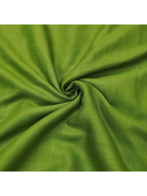 Offwhite & Green Floral Print with Beads Work Linen Unstitched Dress Material - Image 2