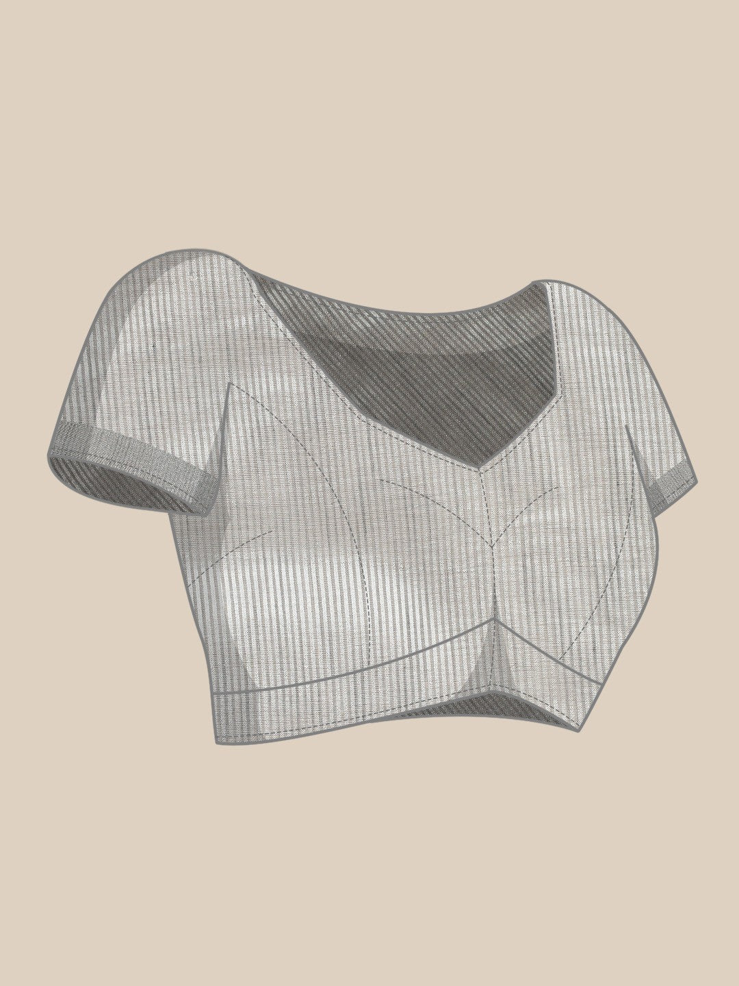Grey Linen Saree with Subtle Zari Detailing Lightweight Occasion Wear - Image 2