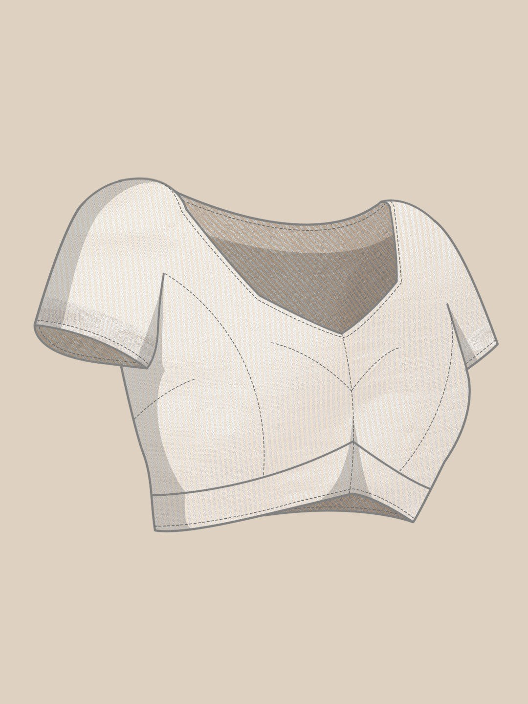 Cream Linen Saree with Subtle Zari Detailing Lightweight Occasion Wear - Image 5