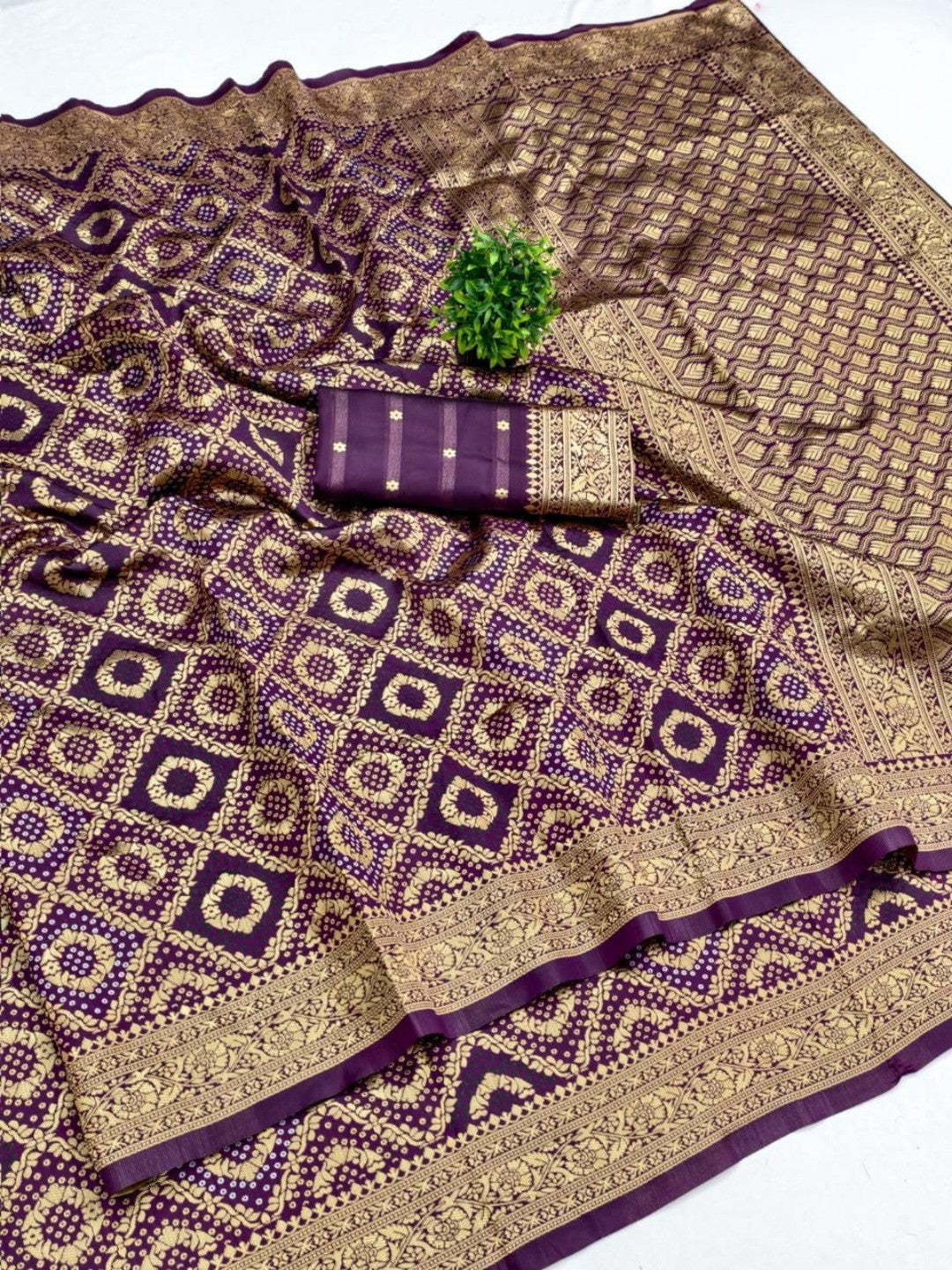 Classic Wine Silk Blend Saree with Zari Work Refined Festive Appeal - Image 2