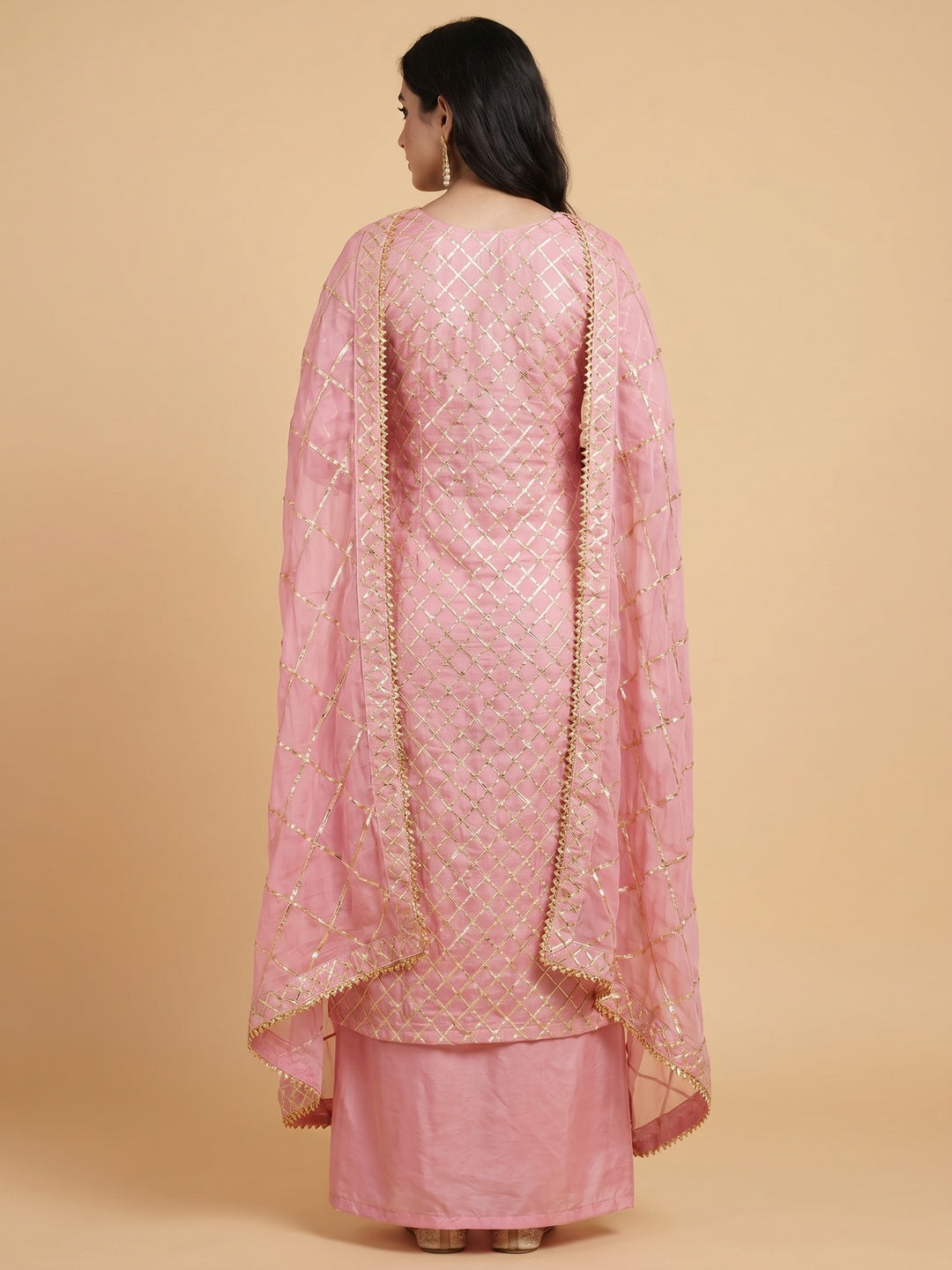 Breathtaking Light Pink Colored Partywear Embroidered Modal Dress Material - Image 2