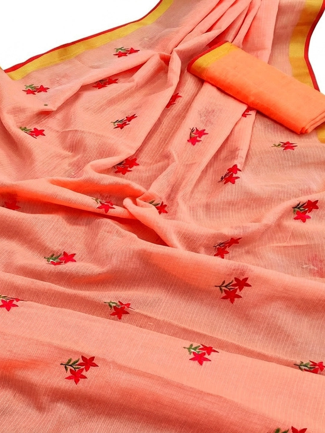 Intricate Orange Colored Festive Wear Woven Silk Saree - Image 4