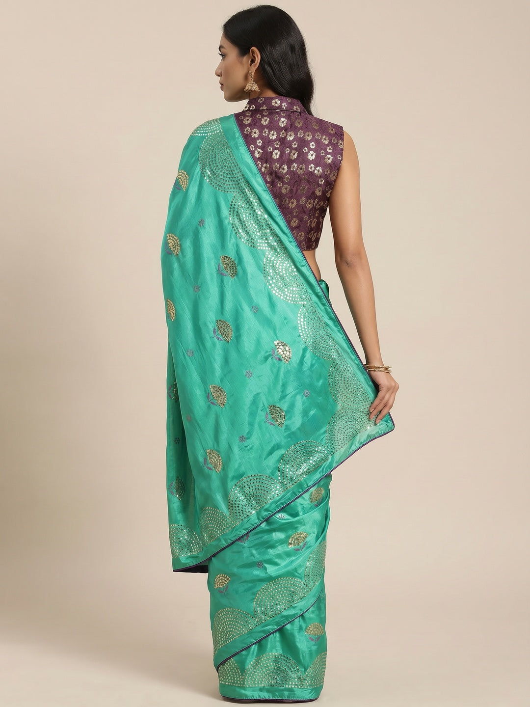 Capricious Green Colored Festive Woven Silk Blend Saree - Image 2