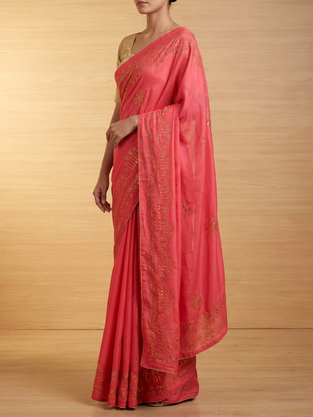 Majesty Pink Colored Festive Wear Embellished Art Silk Saree - Image 2