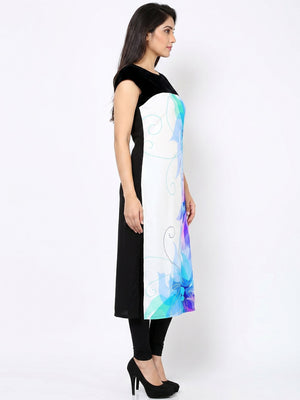 Amazing White Colored Casual Printed Crepe Kurti - Image 1