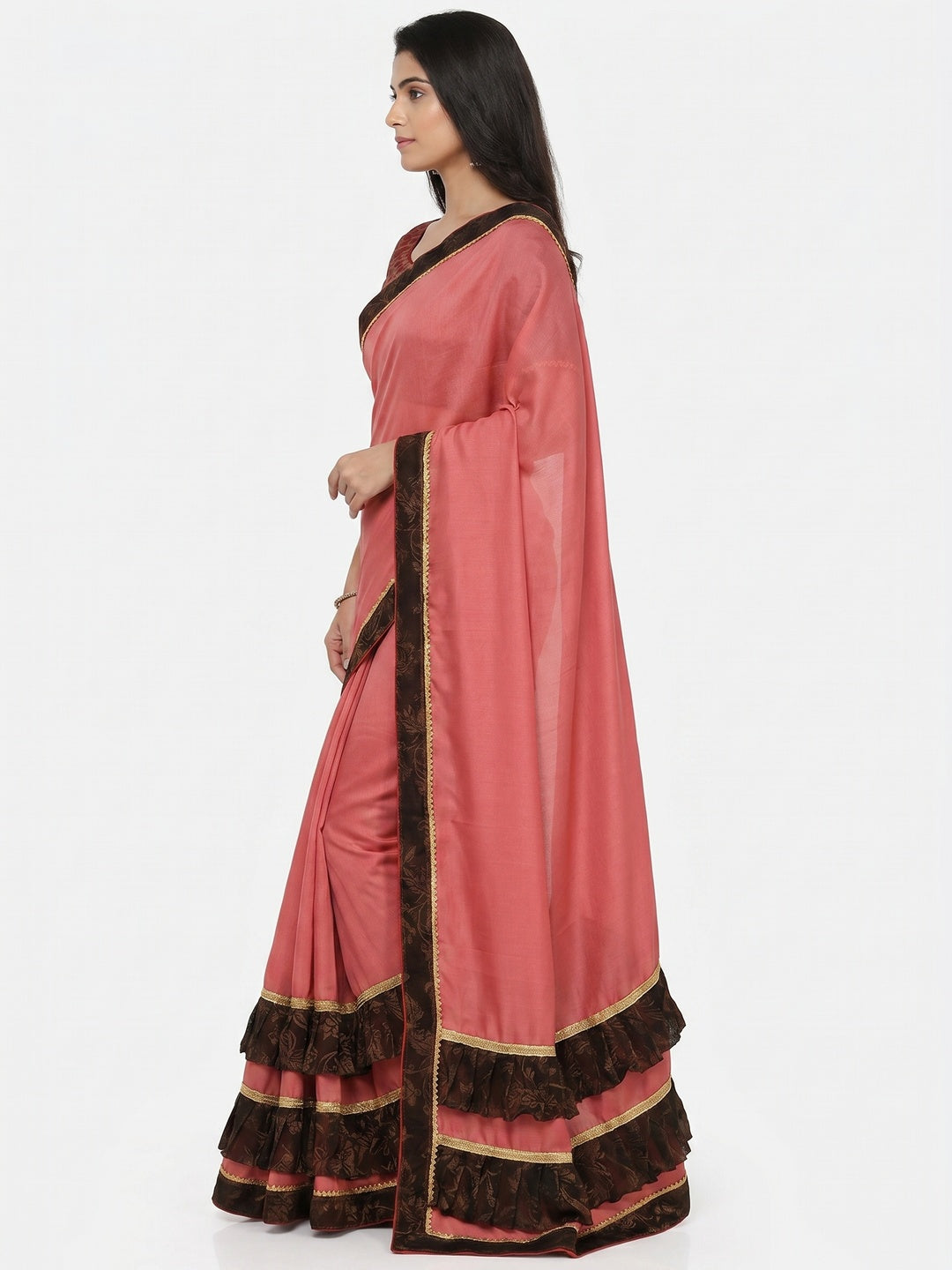 Pleasant Pastel Red Colored Party Wear Art Silk Saree - Image 2