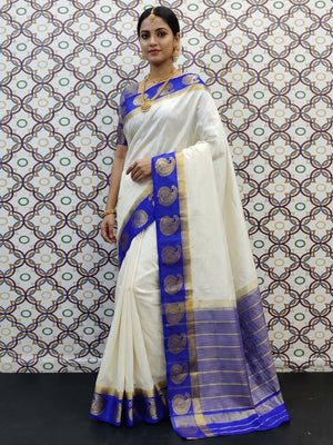 Exceptional White Coloured Festive Wear Woven Art Silk Saree - Image 2