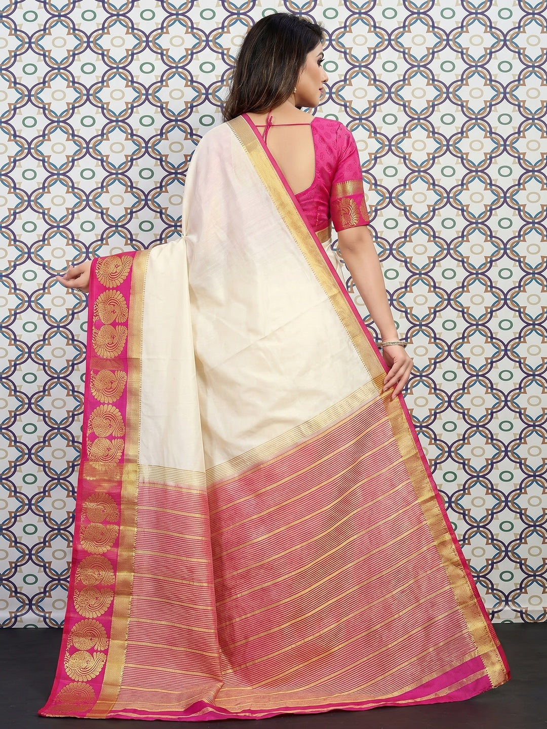 Energetic White Coloured Festive Wear Woven Art Silk Saree - Image 2