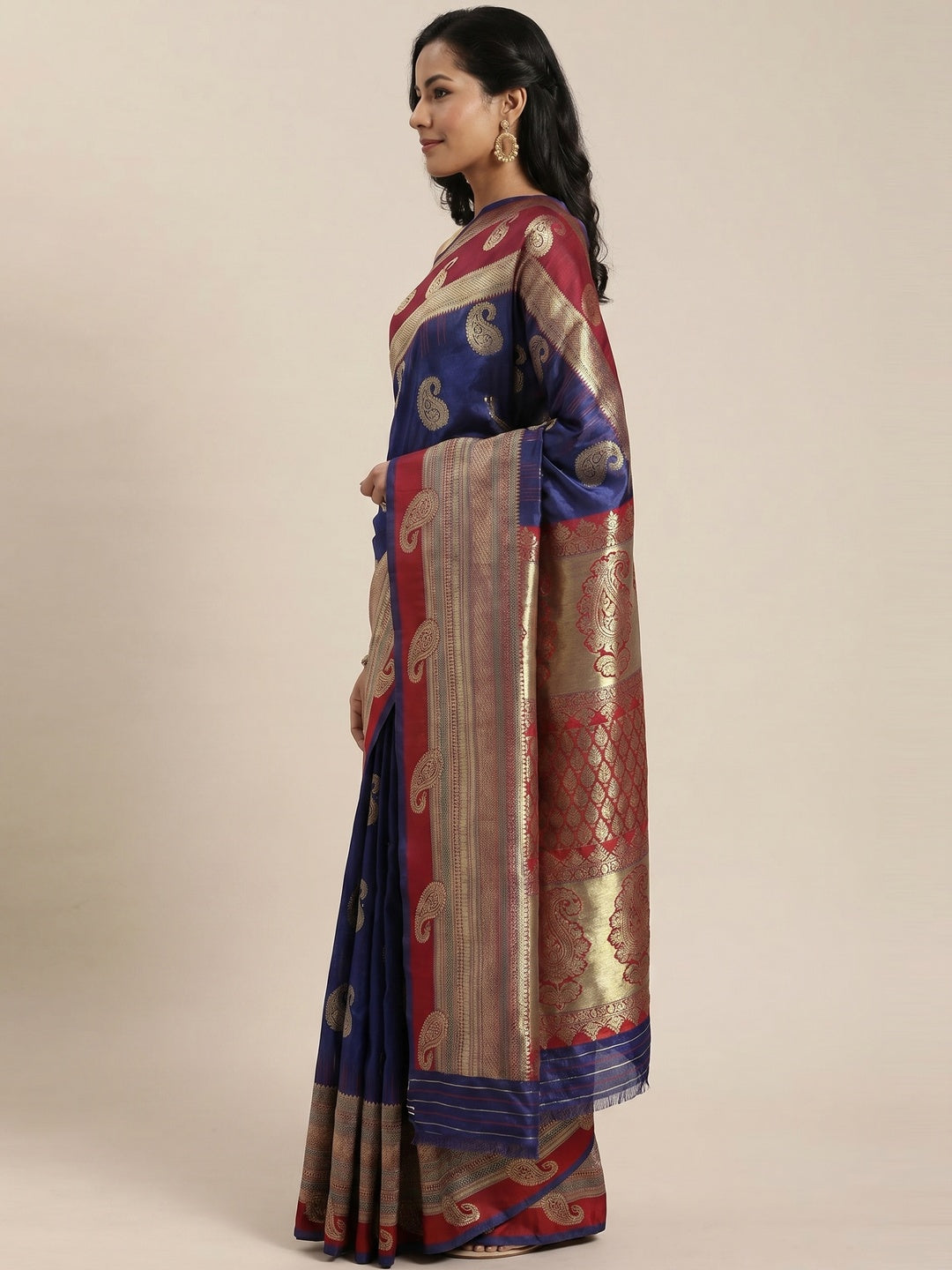 Blue Festive Wear Woven Kanjivaram Silk Saree - Image 2