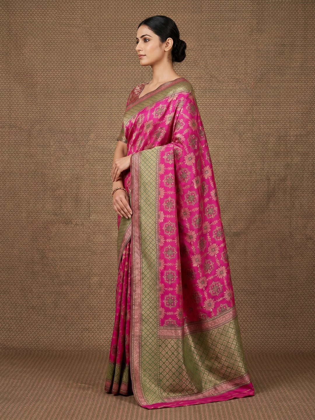 Pink Festive Wear Woven Patola Silk Saree - Image 2