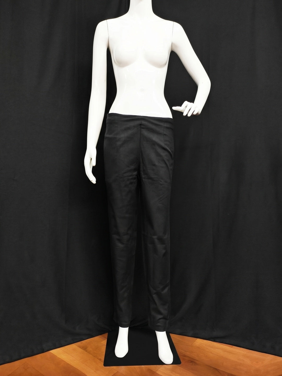 Black Solid Pure Cotton Pant - Image 1