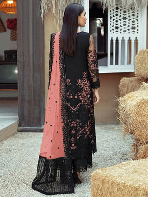 Black Floral Sequins Embroidered Georgette Pakistani Suit - Image 1