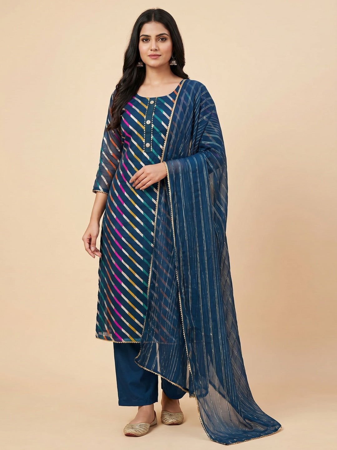 Morpich Woven Organza Dress Material - Image 3