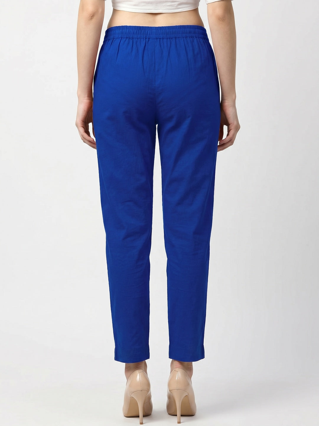 Blue Pure Cotton Ankle Length Pant - Image 2