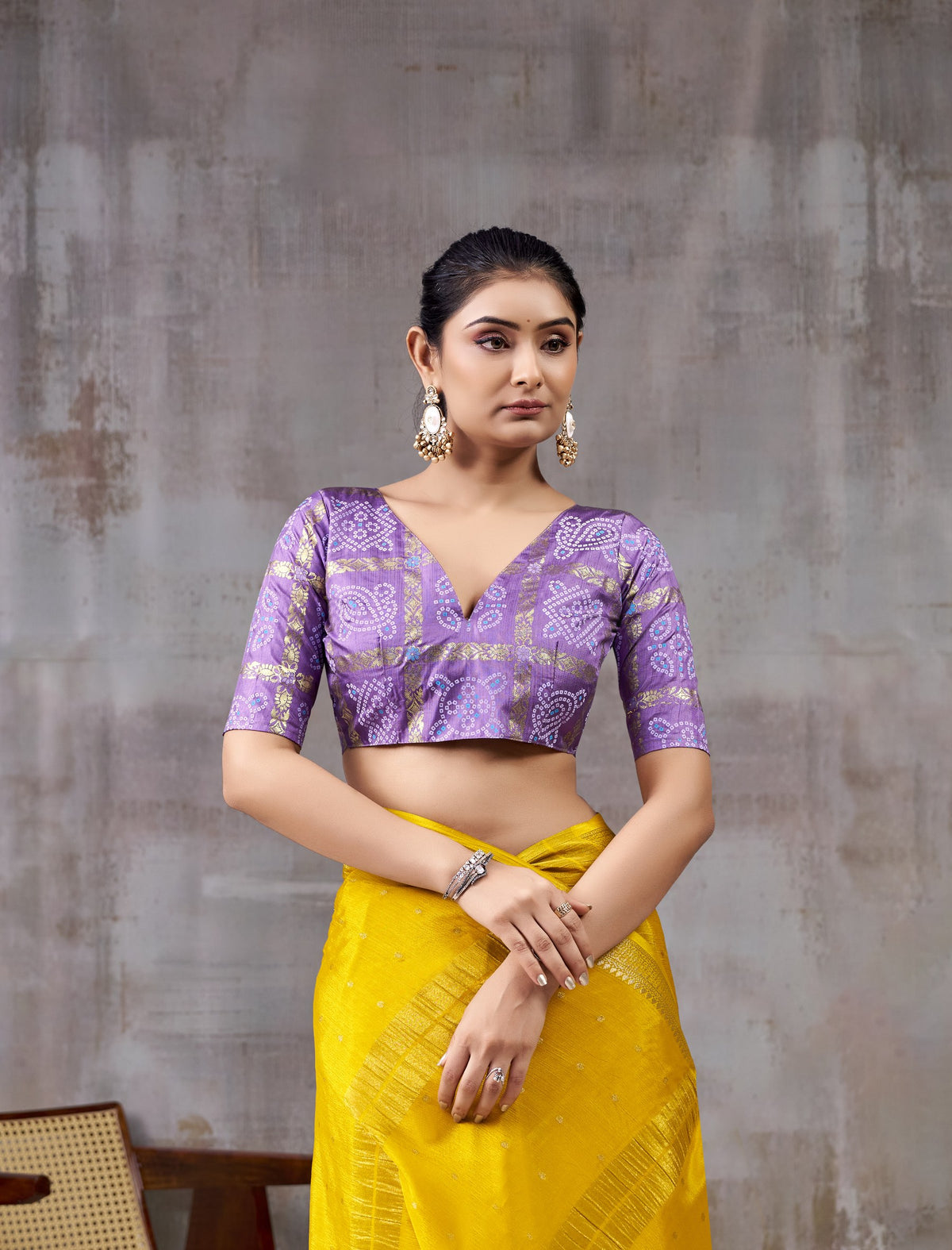 Peachmode Purple Chinnon Jacquard Saree - Image 2