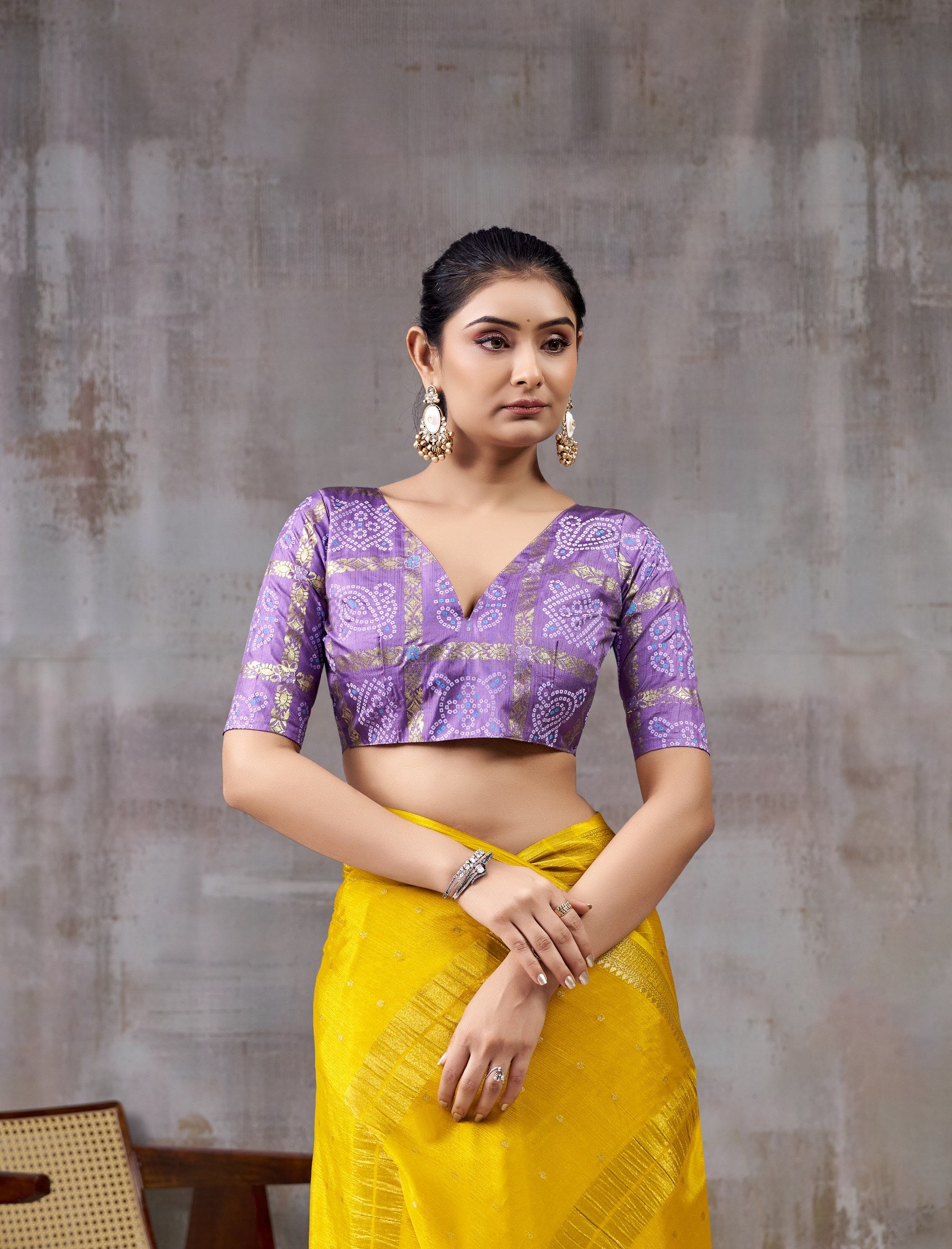 Peachmode Purple Chinnon Jacquard Saree - Image 2