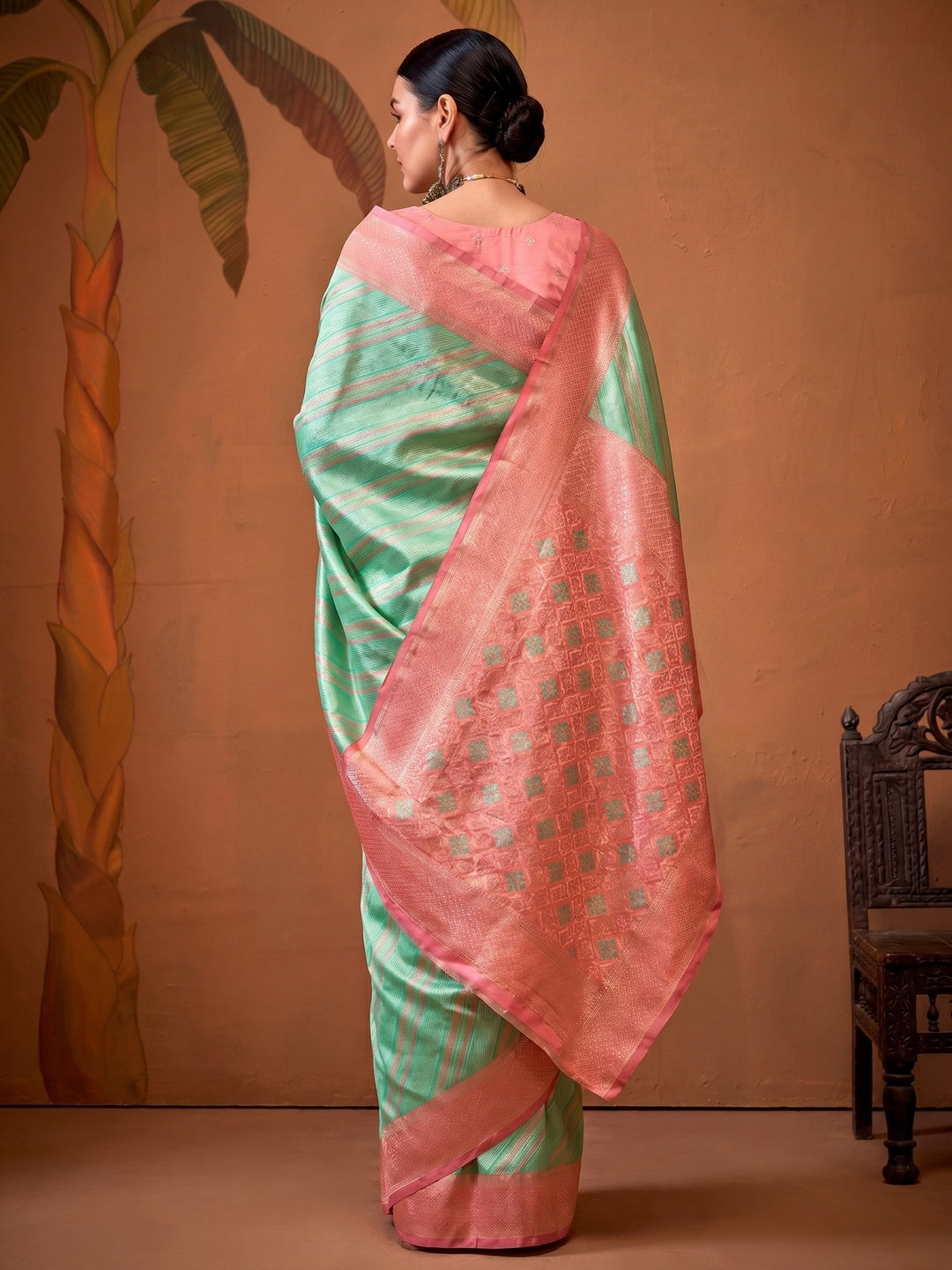 Rama Green Woven Art Silk Zari Saree - Image 1