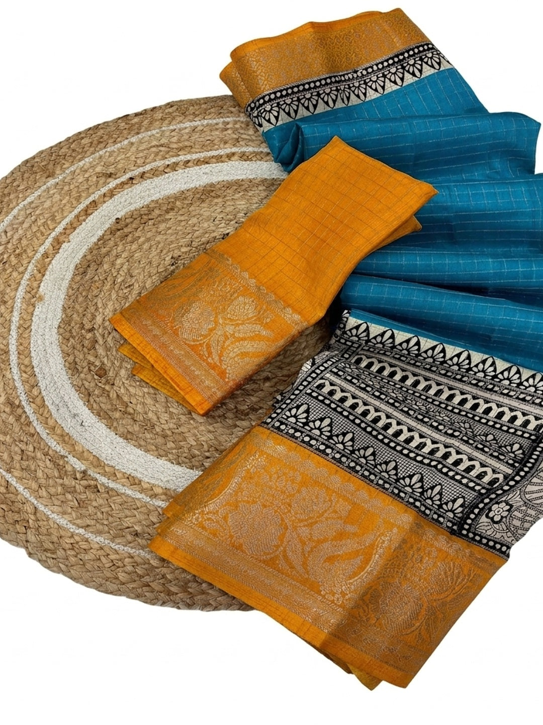 Sky Blue Zari Woven Dola Silk Saree - Image 2