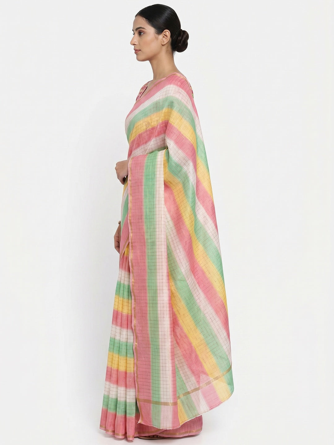 Pink Weaving Chanderi Saree - Image 2