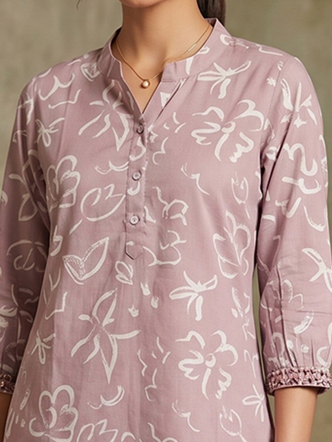 Dusty Pink Cotton Linen Top Bottom Set - Image 2