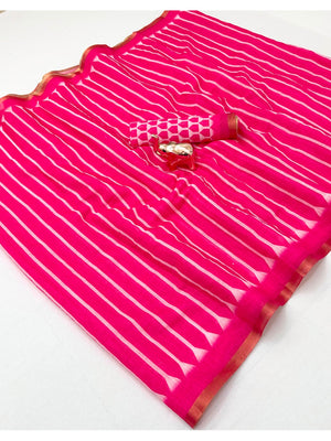 Peachmode Rani Soft Linen Saree - Lisa Linen - Image 2