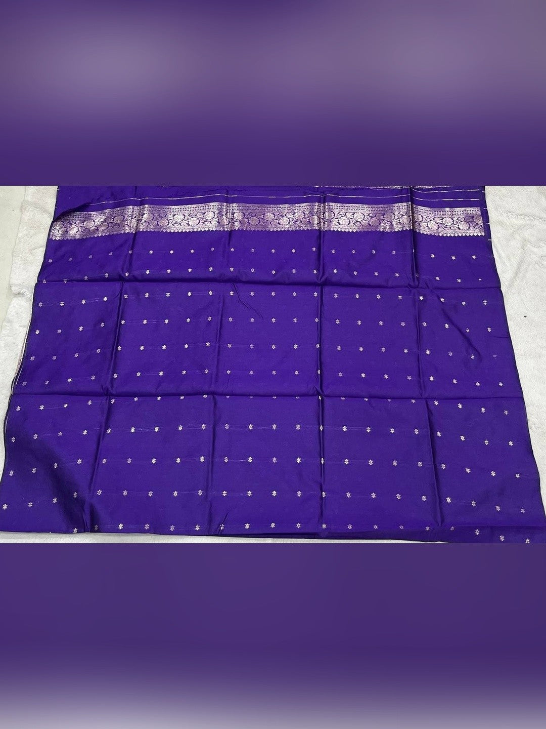 Peachmode Purple Banarasi Silk Saree - Image 10
