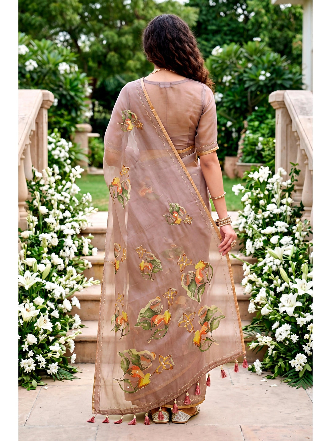 Peachmode Purple Cotton Blend Erodi Saree - Image 2