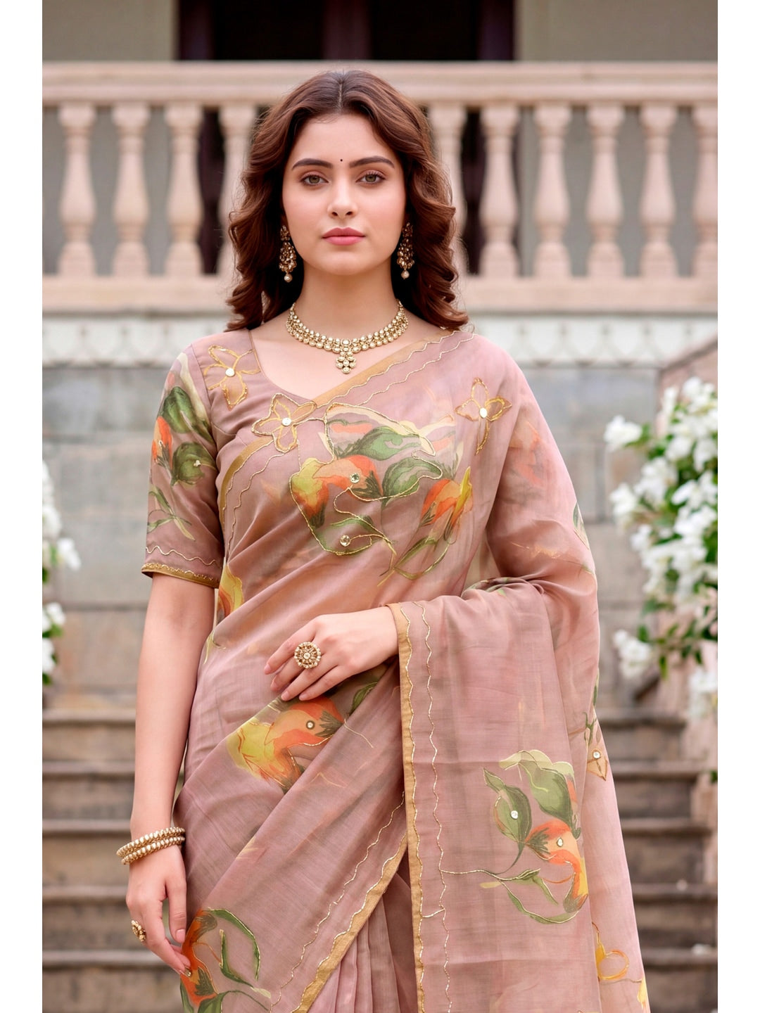 Peachmode Purple Cotton Blend Erodi Saree - Image 4
