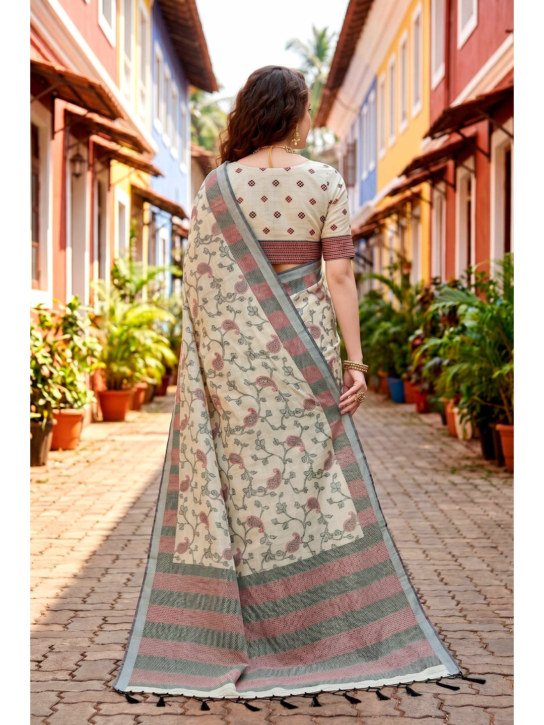 Peachmode Purple Cotton Blend Ruchi Cotton Saree - Image 4