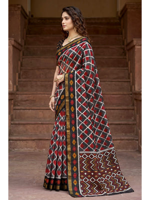 Peachmode Grey Georgette Saree - Image 2