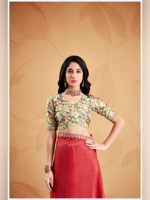 Peachmode Red Celestial 2 Embroidered Saree - Image 2