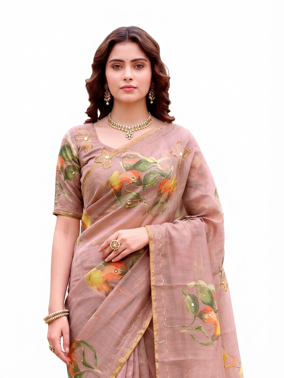 Peachmode Purple Cotton Blend Erodi Saree - Image 7