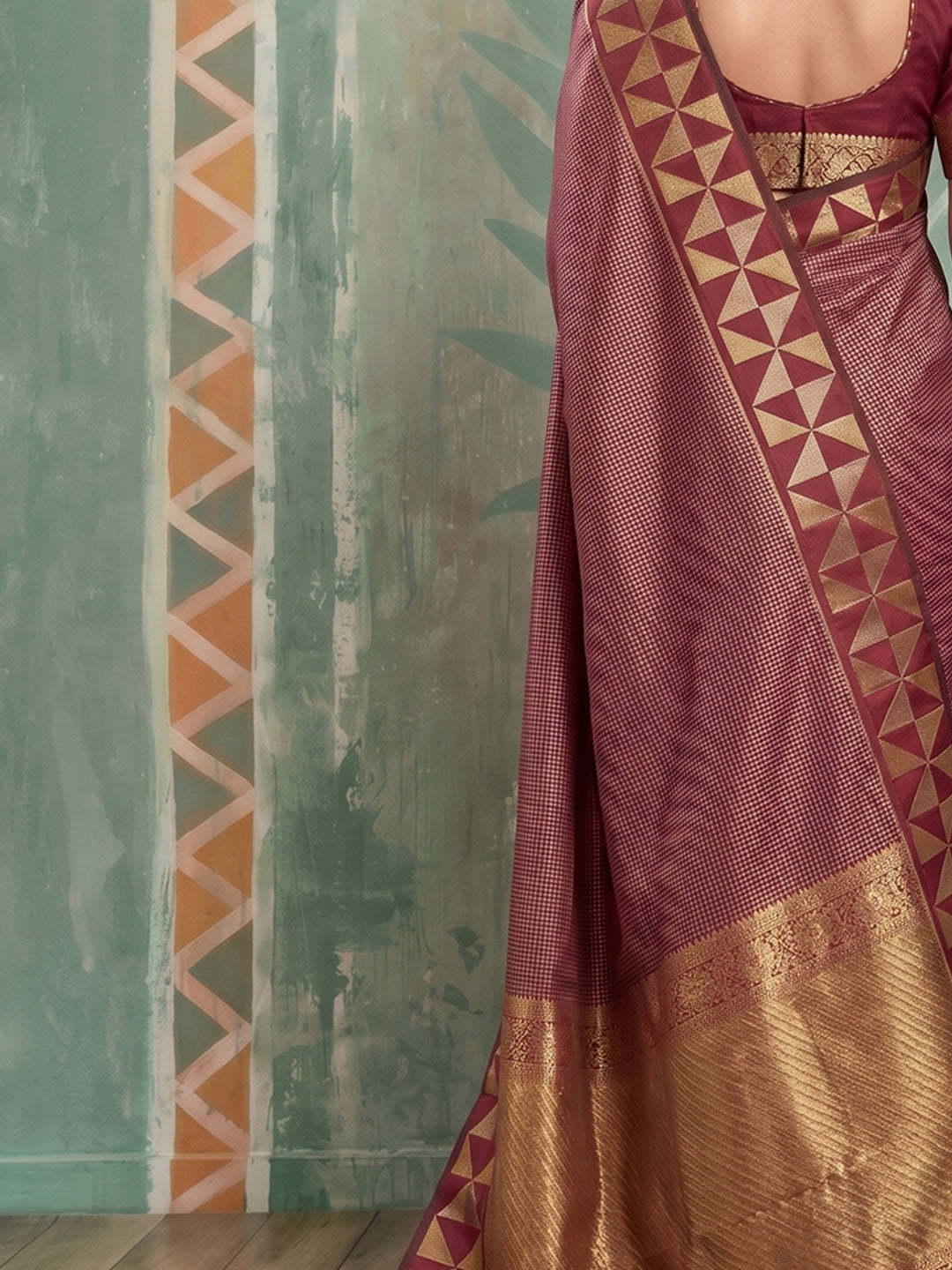 Peachmode Red Art Silk Woven Saree - Image 5