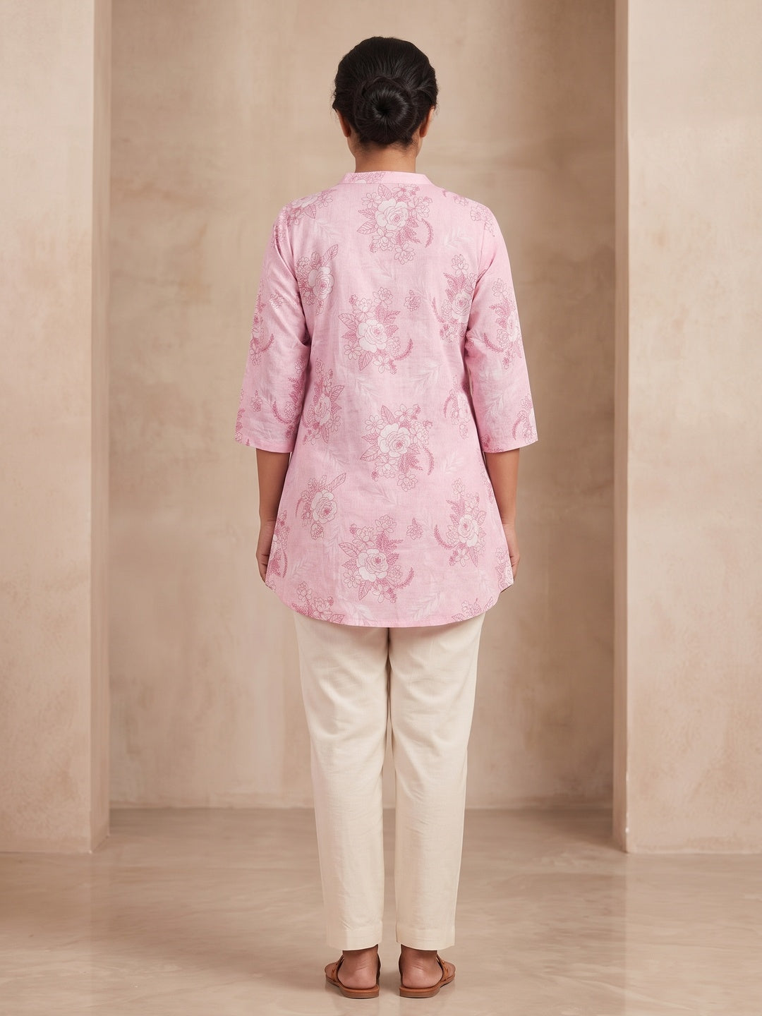 Pink Pure Cotton Floral Printed Top - Image 5