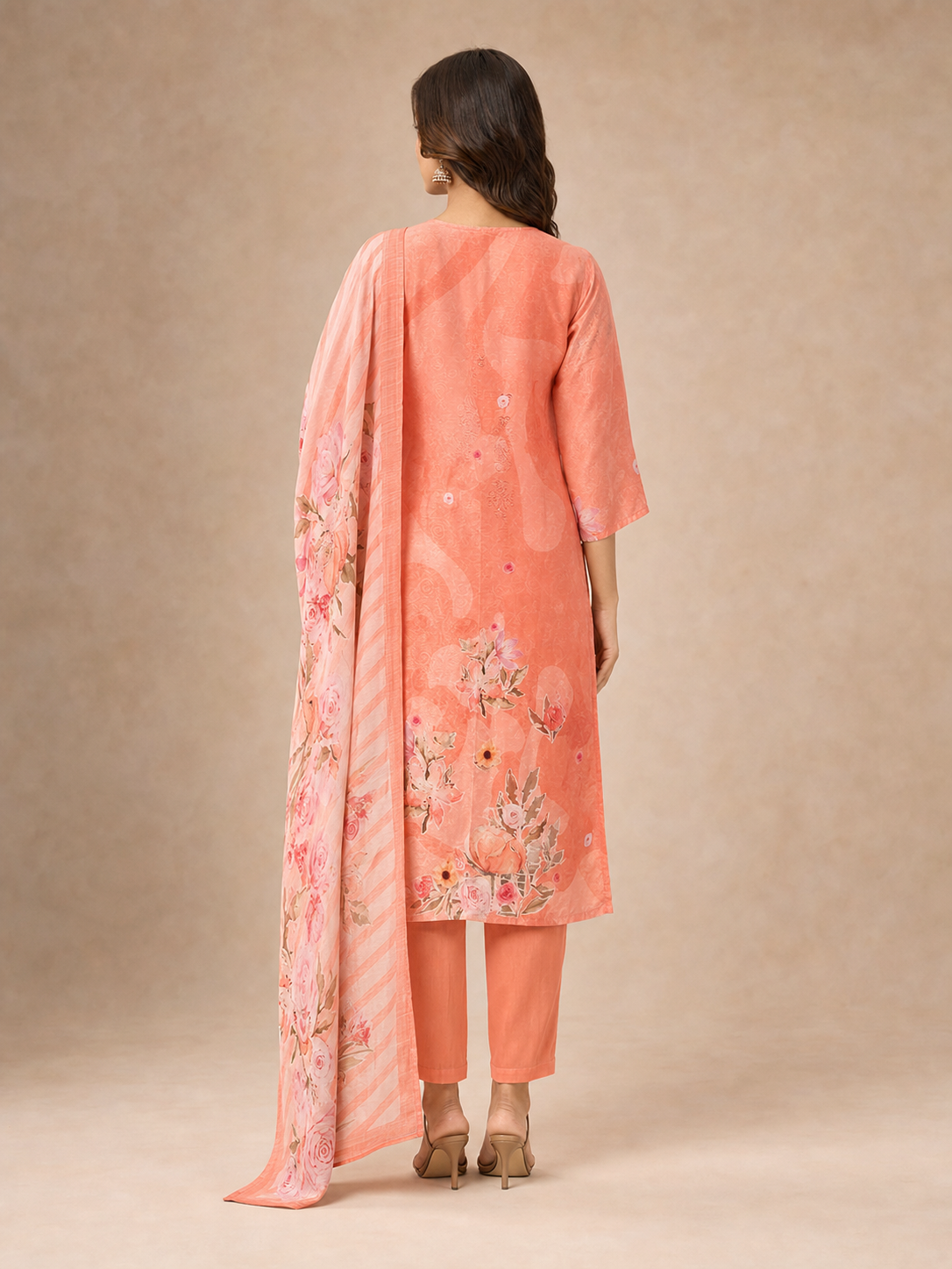 Peachmode Peach Gucci Silk Salwar Suit - Image 5